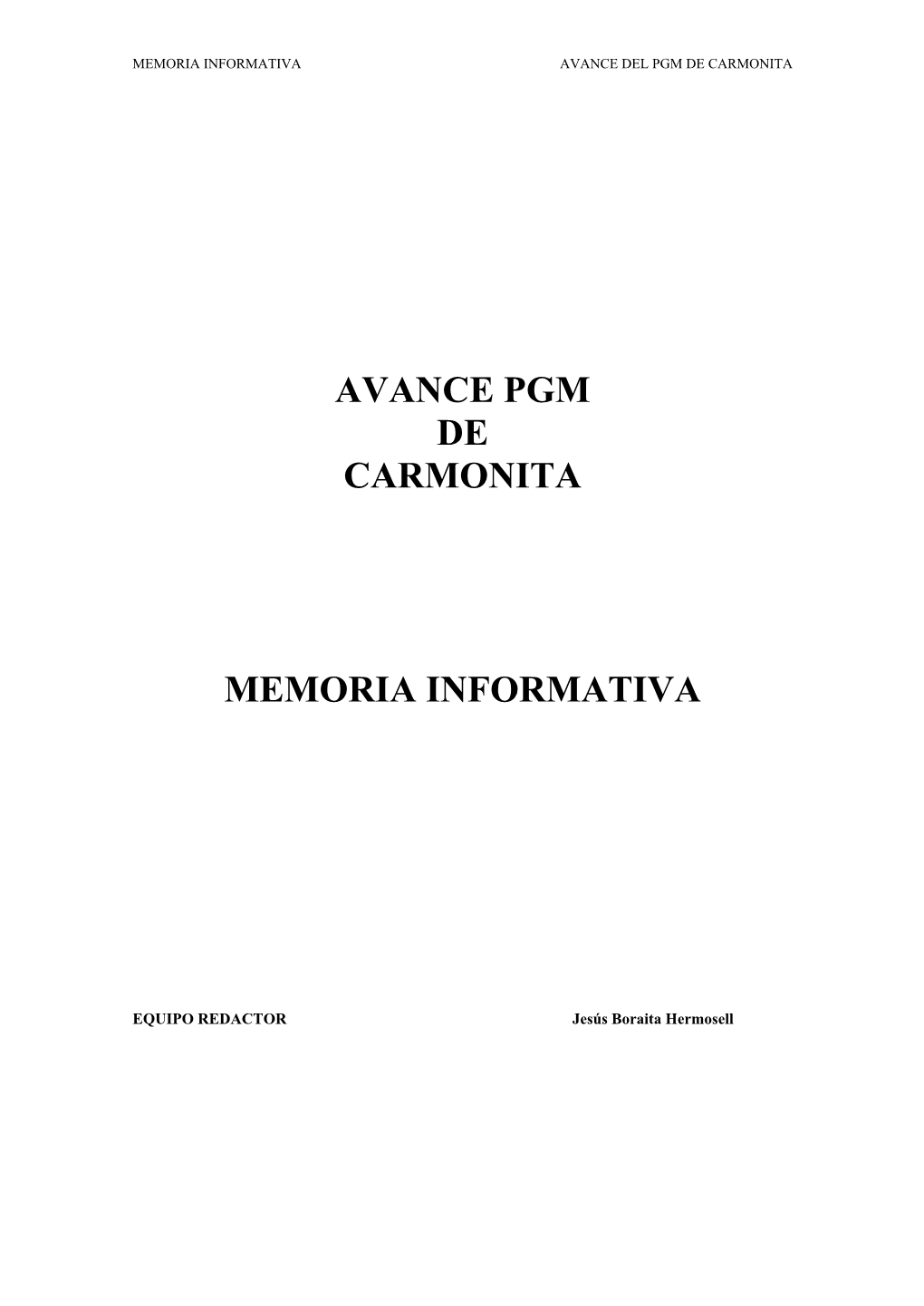 Avance Pgm De Carmonita Memoria Informativa