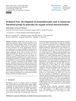 Development of Chemoinformatic Tools to Enumerate Functional Groups in Molecules for Organic Aerosol Characterization