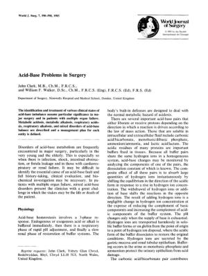 Acid-Base Problems in Surgery