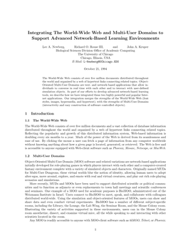 Integrating the World-Wide Web and Multi-User Domains to Support Advanced Network-Based Learning Environments