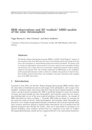 IRIS Observations and 3D 'Realistic' MHD Models of the Solar Chromosphere