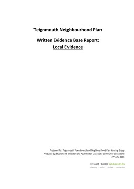 Teignmouth Neighbourhood Plan Written