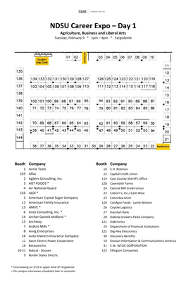 NDSU Career Expo – Day 1 Agriculture, Business and Liberal Arts Tuesday, February 9 * 1Pm – 4Pm * Fargodome