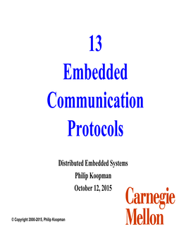13 Embedded Communication Protocols