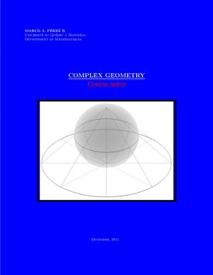 COMPLEX GEOMETRY Course Notes