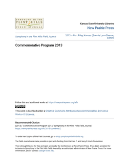 Commemorative Program 2013