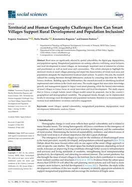 How Can Smart Villages Support Rural Development and Population Inclusion?
