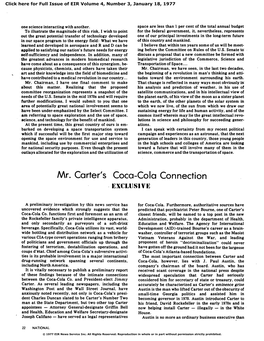 Mr. Carter's Coca-Cola Connection