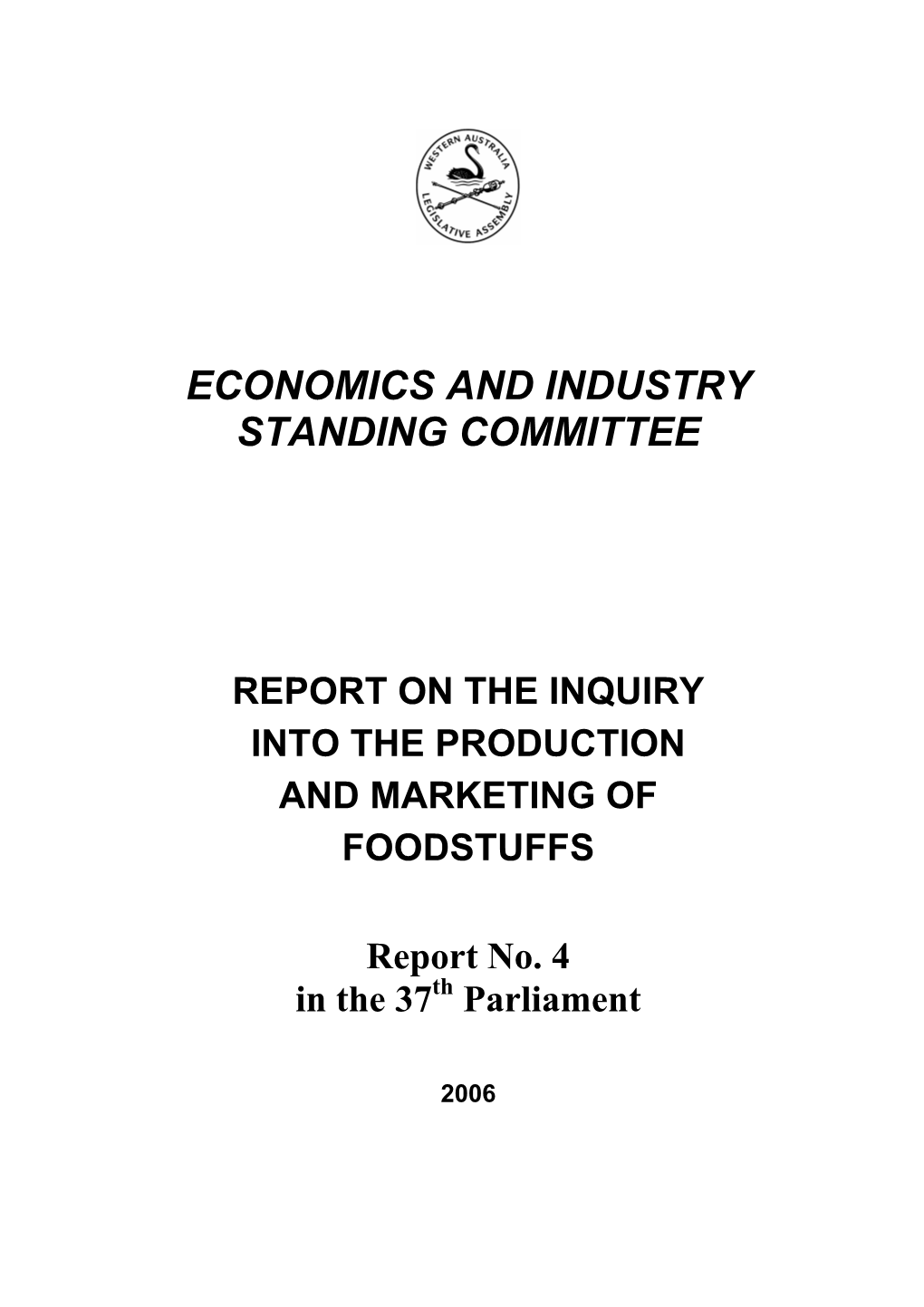 Inquiry Into the Production and Marketing of Foodstuffs