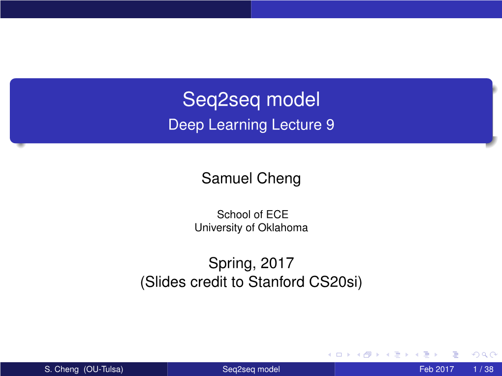 Seq2seq Model Deep Learning Lecture 9