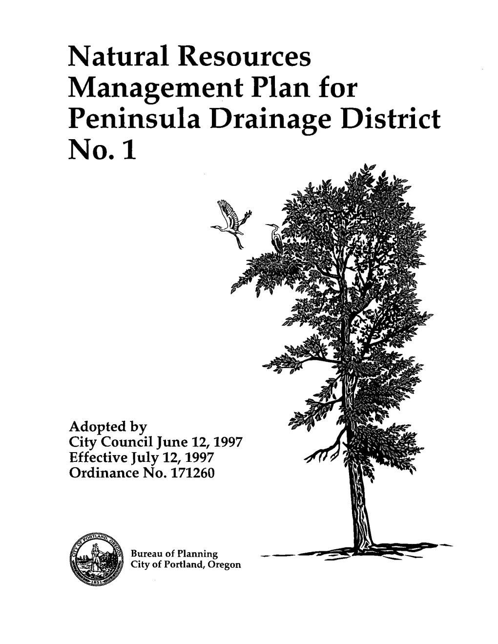 Natural Resources Management Plan for Peninsula Drainage District No.1