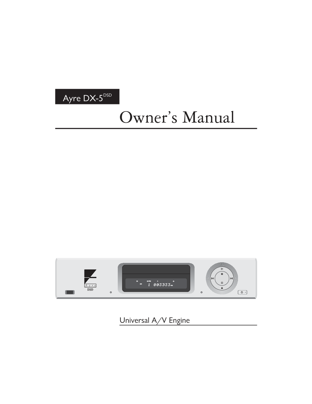 Ayre DX-5DSD Owner’S Manual