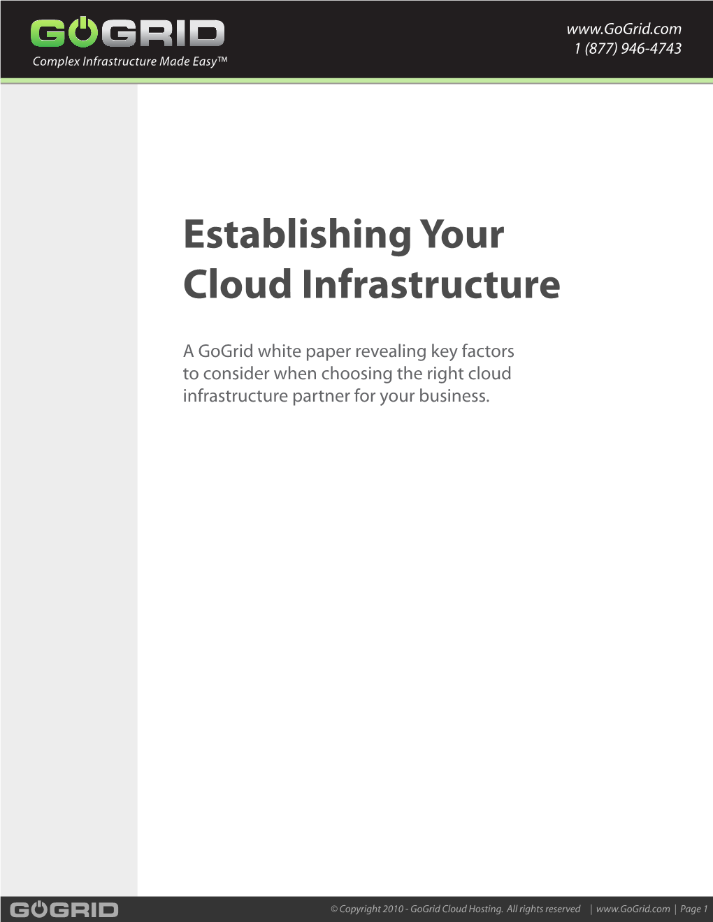 Establishing Your Cloud Infrastructure
