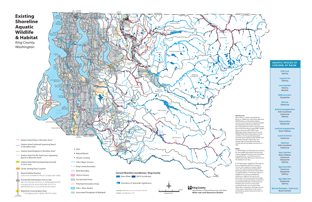 Existing Shoreline Aquatic Wildlife and Habitat