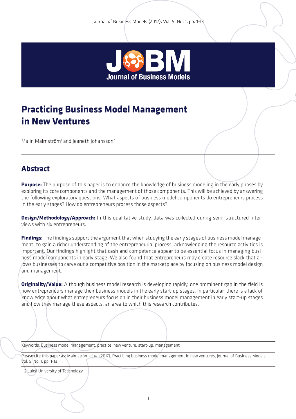 Practicing Business Model Management in New Ventures