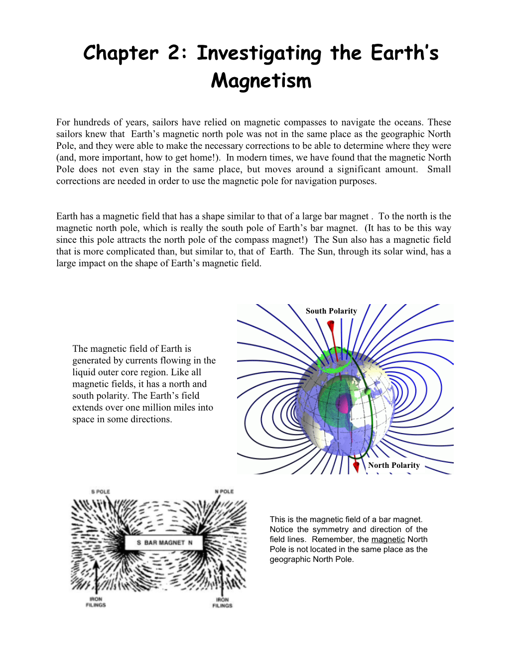 Chapter 2 Investigating the Earthγs Magnetism