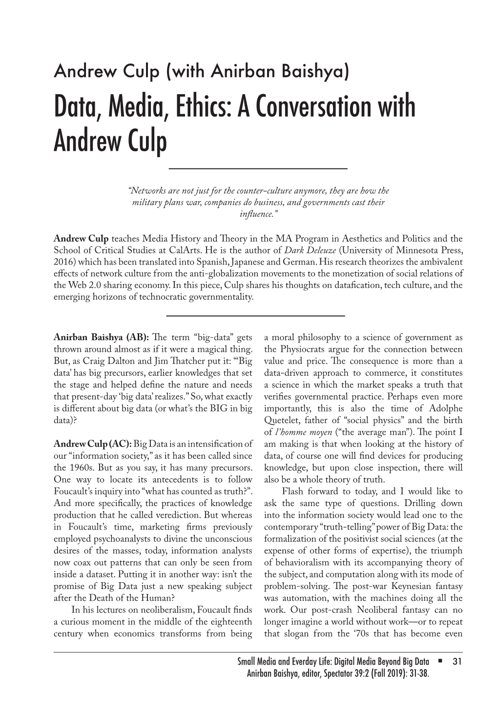 A Conversation with Andrew Culp