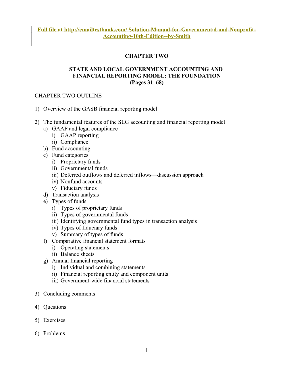 Contents of Instructor S Resource Manual