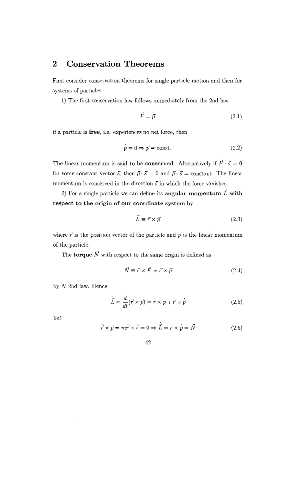 2 Conservation Theorems