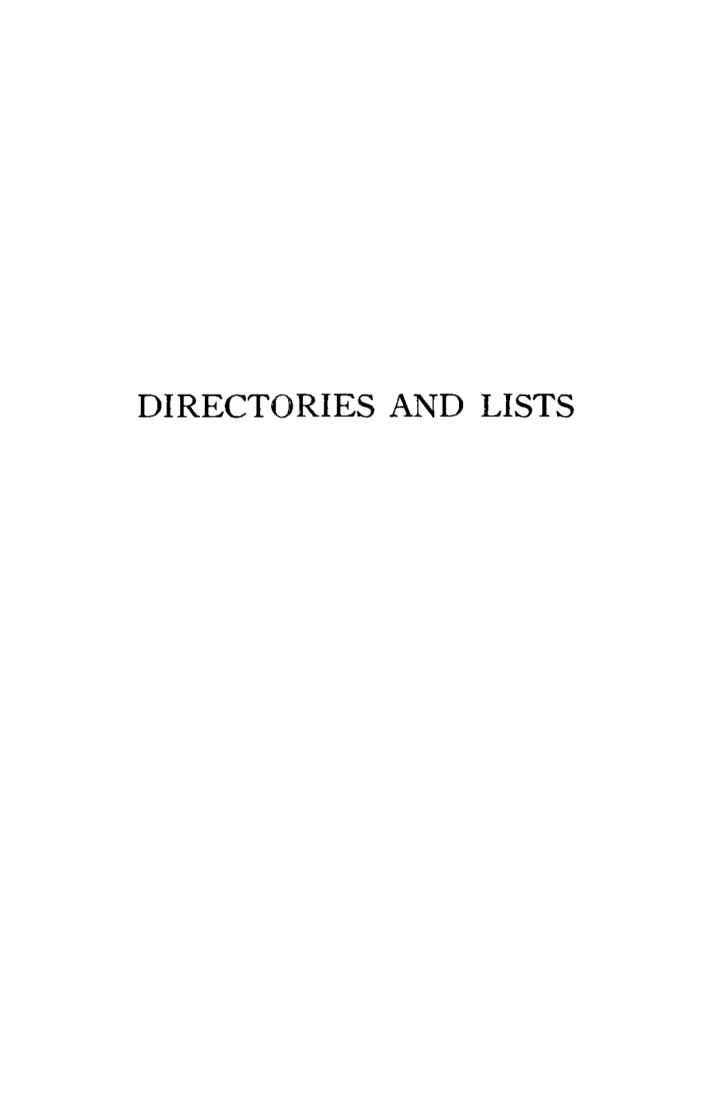 Directories and Lists Jewish National Organizations in the United States