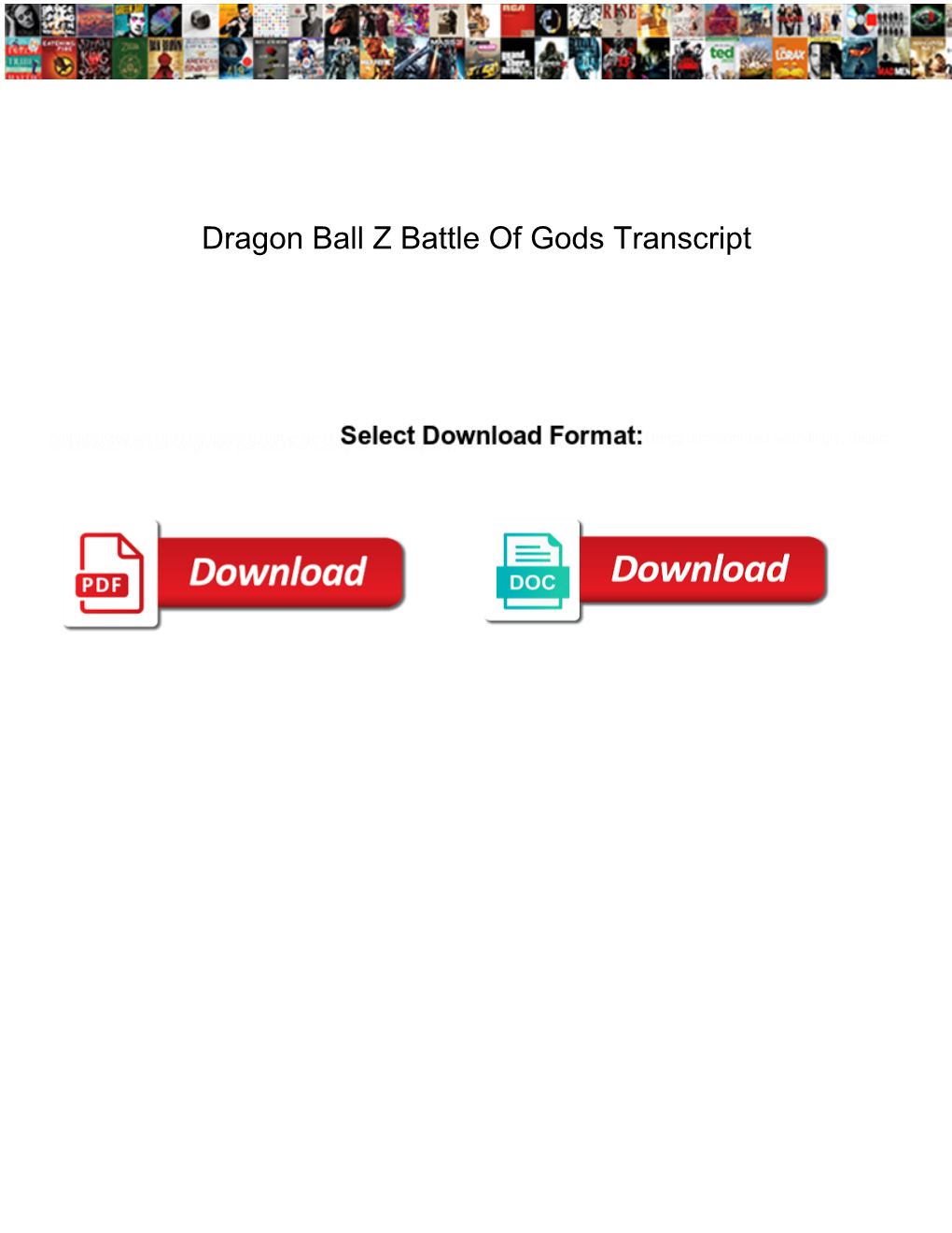 Dragon Ball Z Battle of Gods Transcript