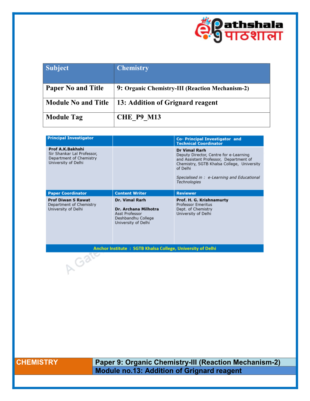 Bsc Chemistry