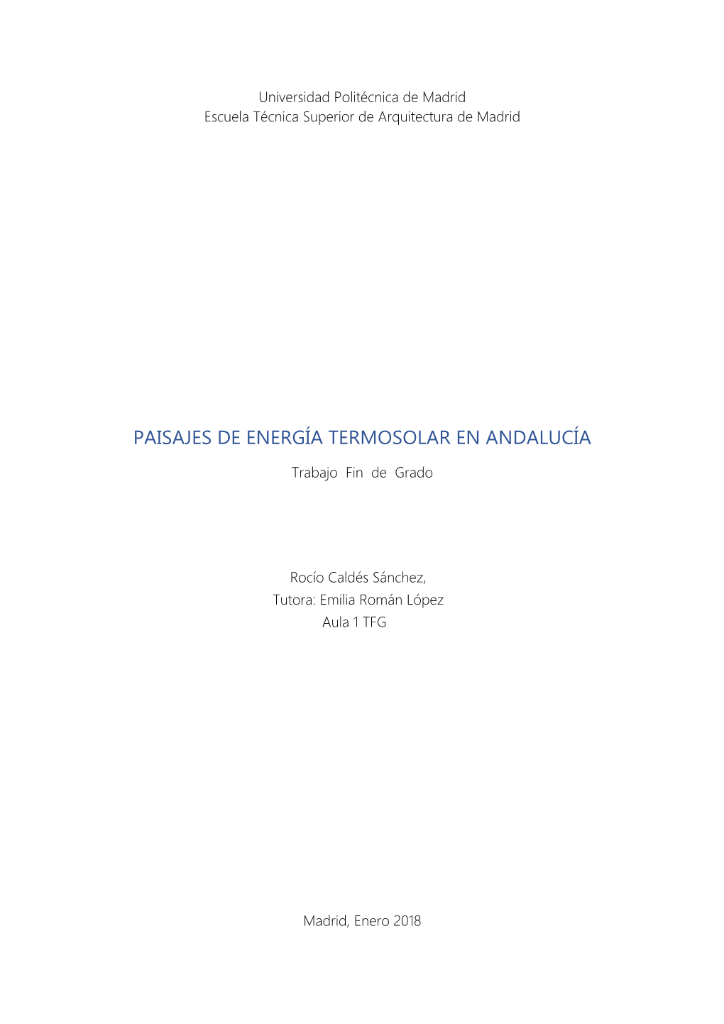 Paisajes De Energía Termosolar En Andalucía