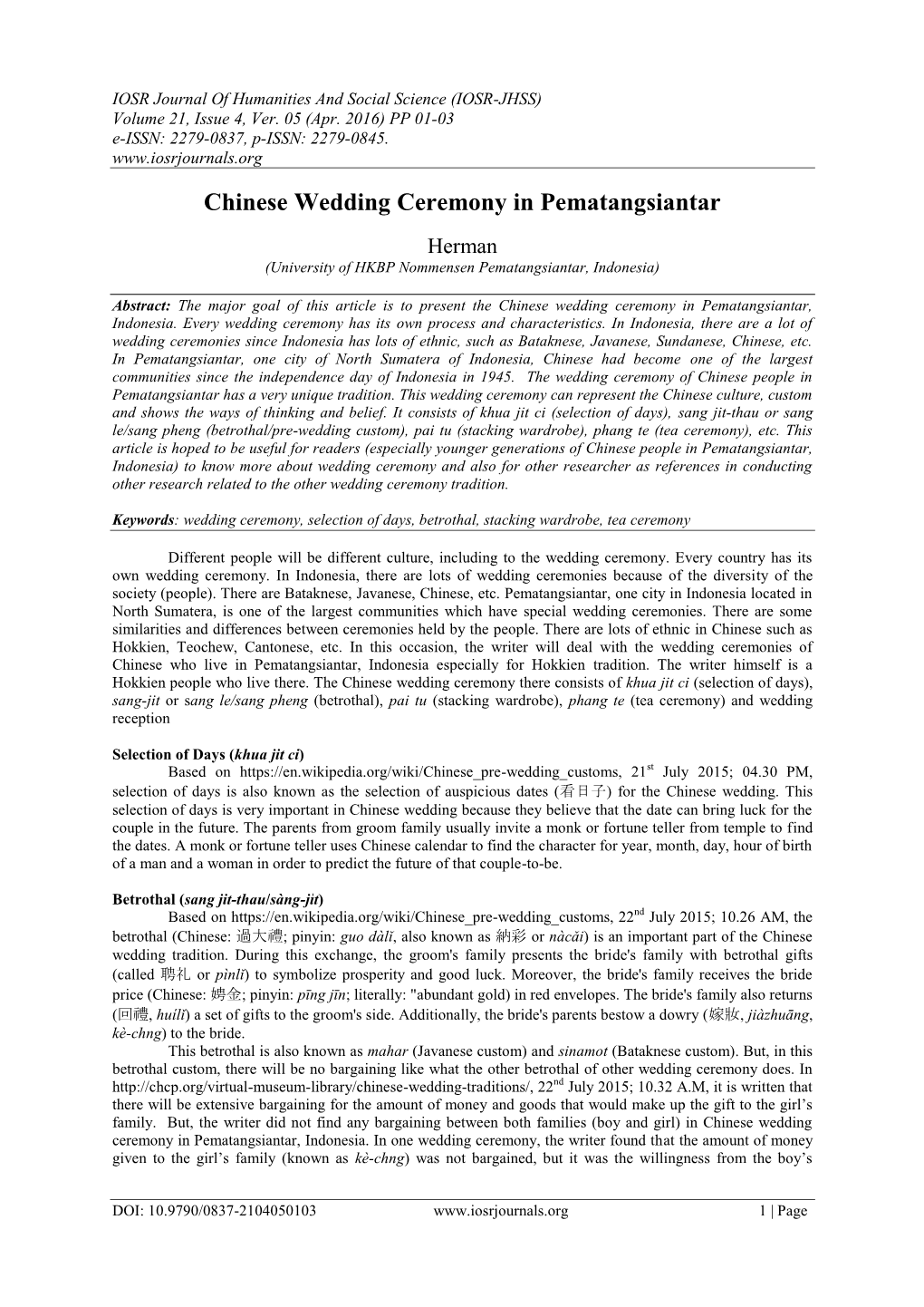 Chinese Wedding Ceremony in Pematangsiantar