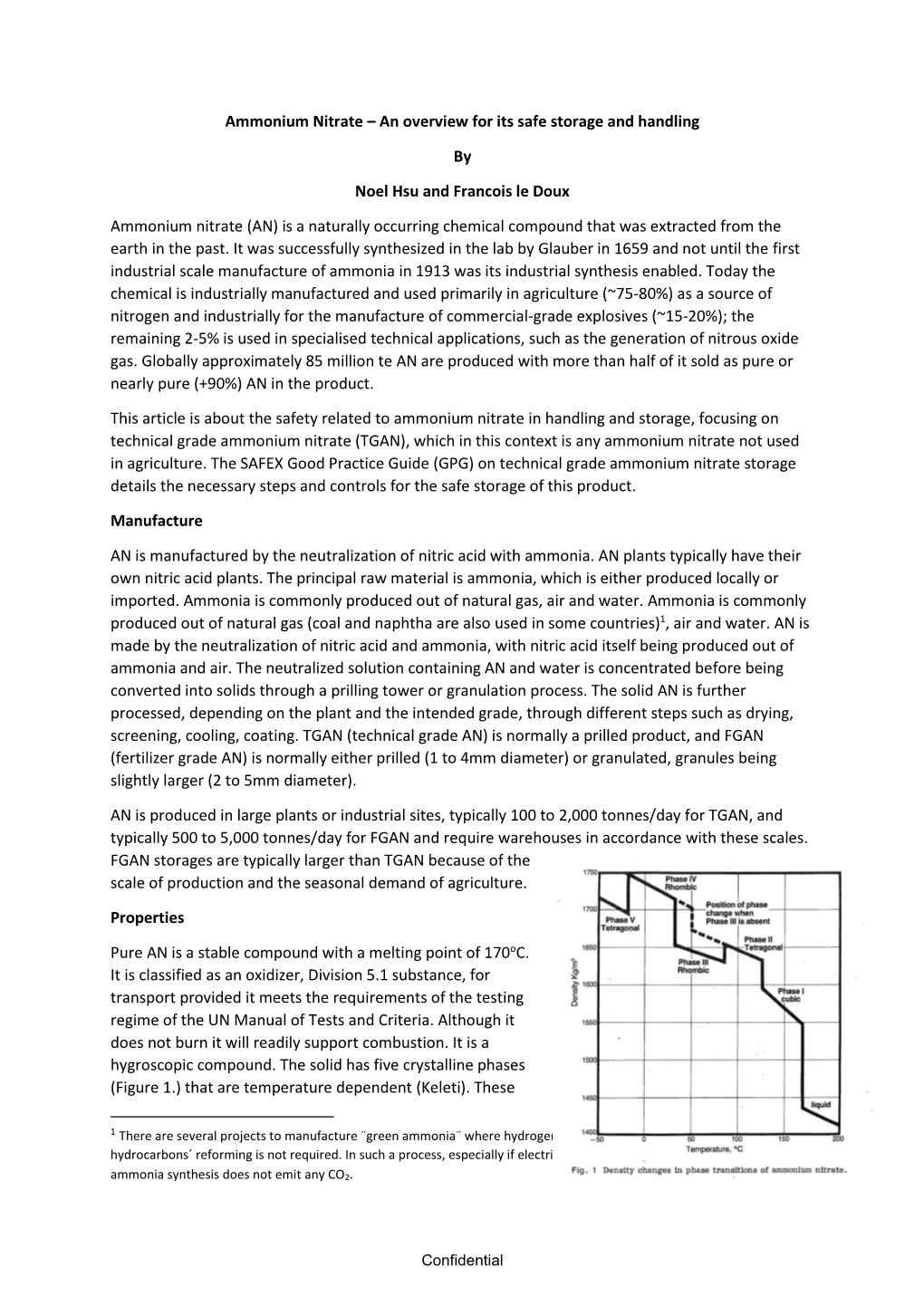 Ammonium Nitrate – an Overview for Its Safe Storage and Handling