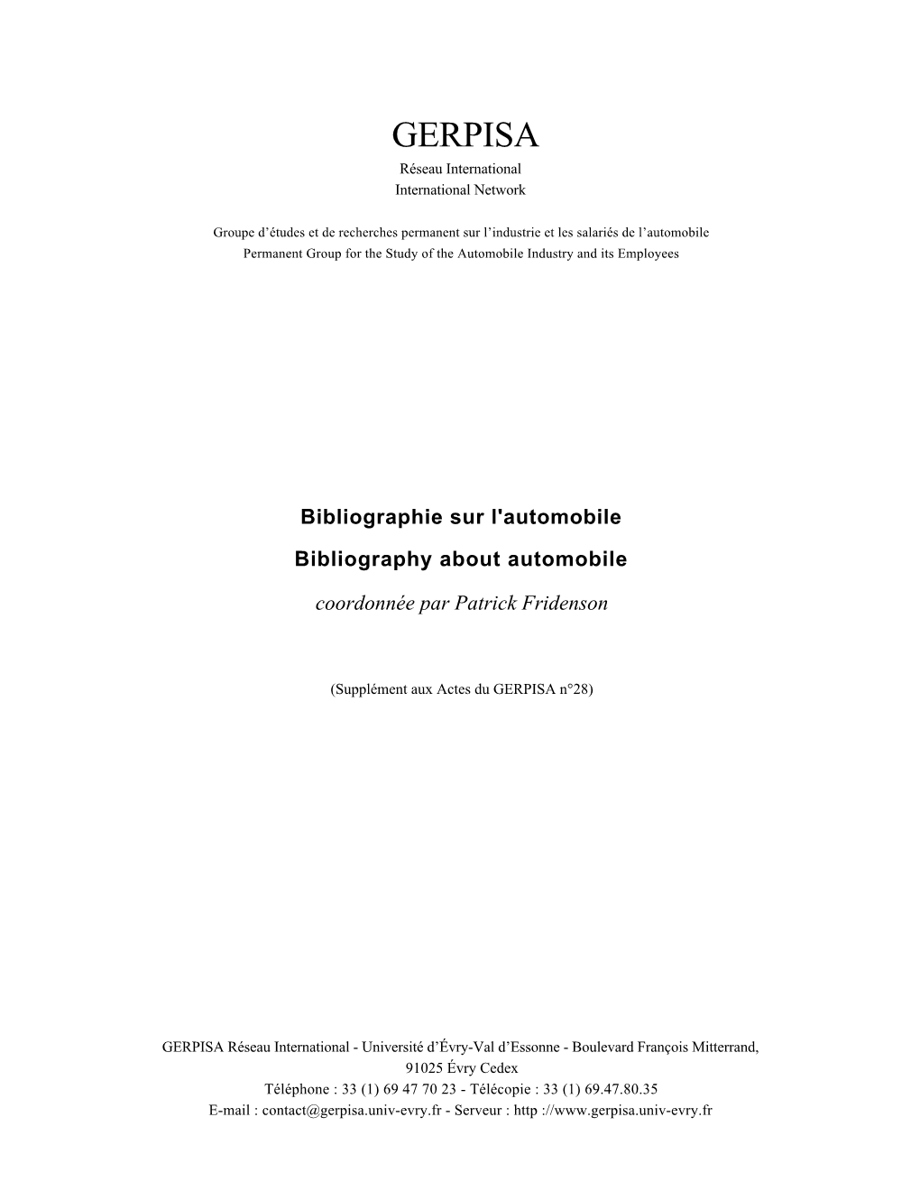 Bibliographie Complète