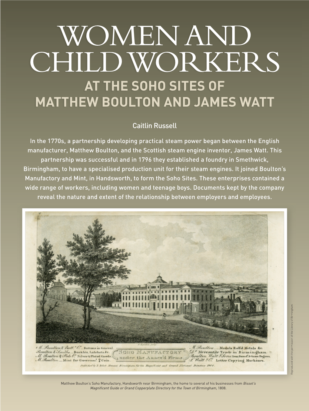 At the Soho Sites of Matthew Boulton and James Watt
