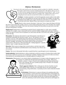 Defense Mechanisms Your Heart Is the Center of All You Do, All You Feel, and All You Think