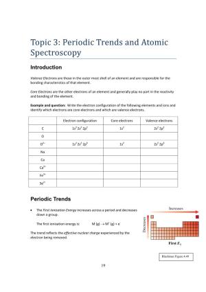 Topic 3: Periodic Trends and Atomic Spectroscopy