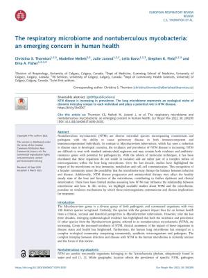 The Respiratory Microbiome and Nontuberculous Mycobacteria: an Emerging Concern in Human Health