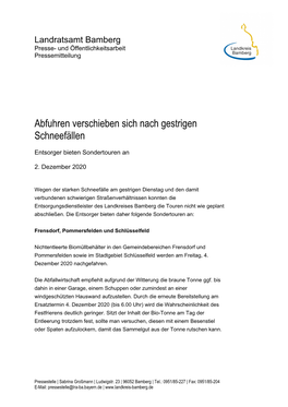 Landratsamt Bamberg Presse- Und Öffentlichkeitsarbeit Pressemitteilung