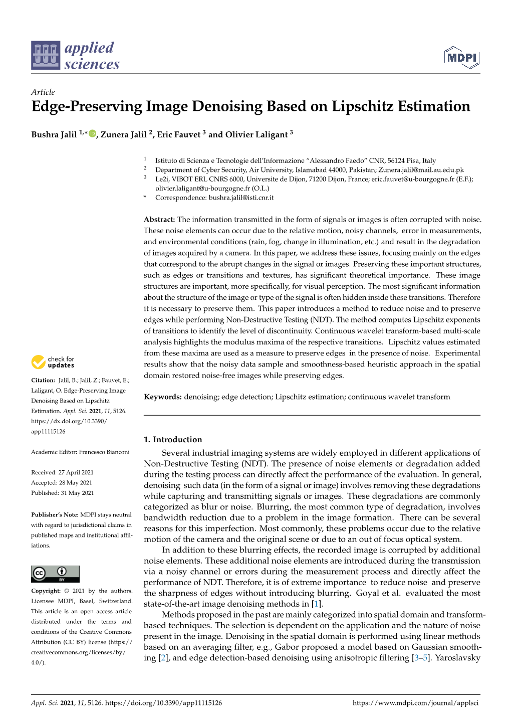 Edge-Preserving Image Denoising Based on Lipschitz Estimation