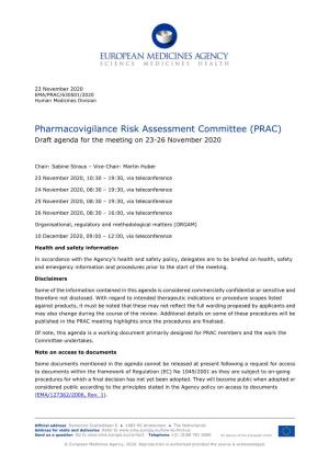 PRAC Draft Agenda of Meeting 23-26 November 2020