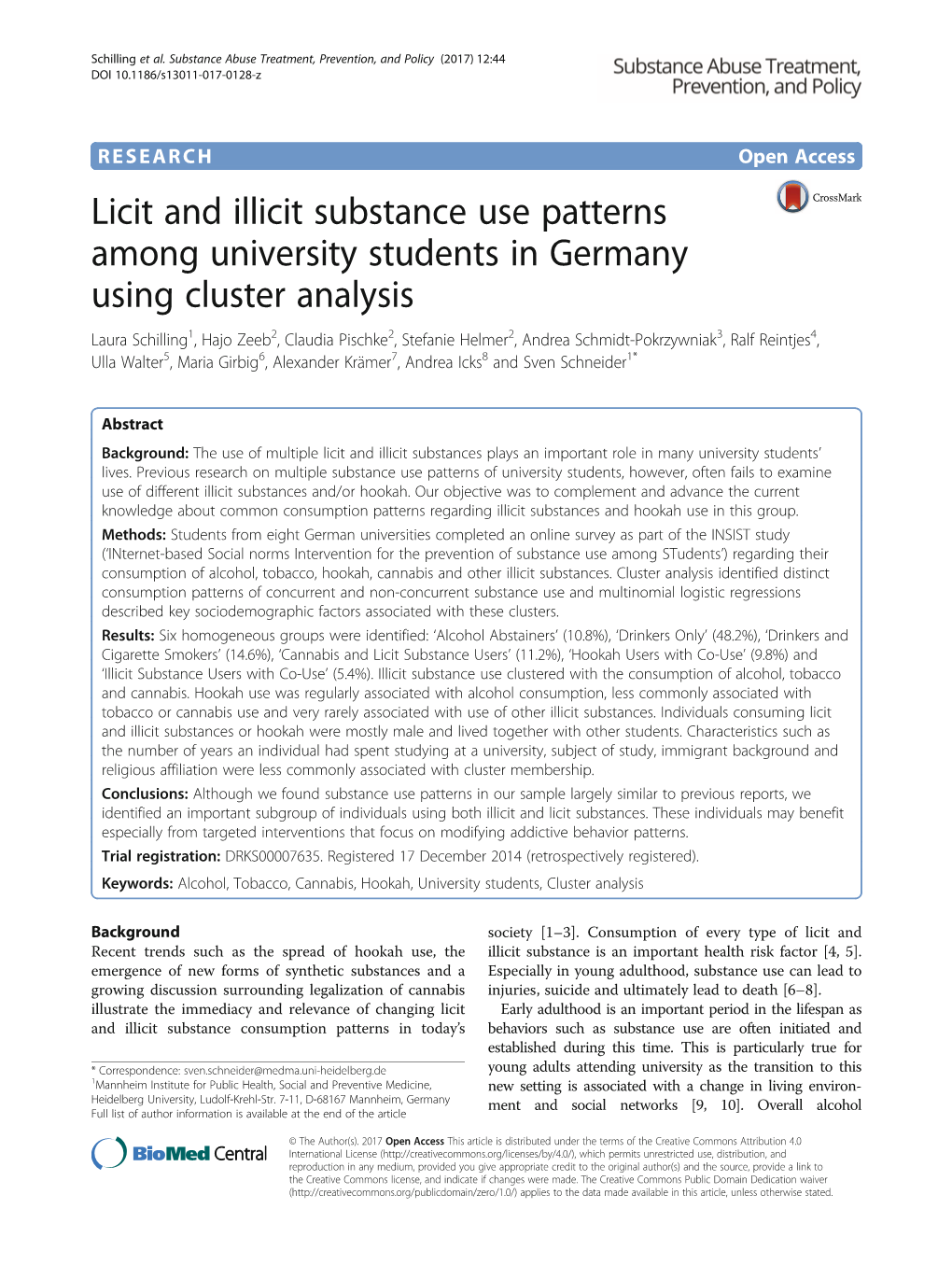 Licit and Illicit Substance Use Patterns Among University Students In