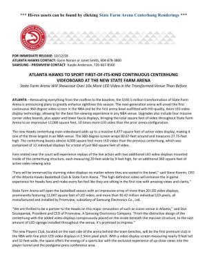 Atlanta Hawks to Sport First-Of-Its-Kind Continuous