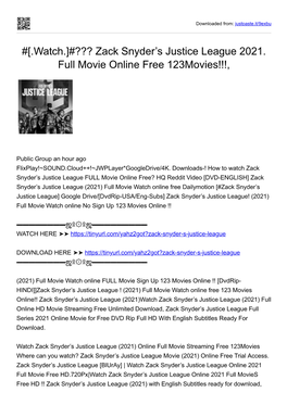 Zack Snyder's Justice League 2021. Full Movie Online Free 123Movies!!!