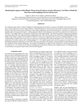 Monitoring Occupancy of the Illinois Chorus Frog (Pseudacris Streckeri Illinoensis): Are Plots Or Ponds the Best Fine-Scaled Sampling Unit for Call Surveys?