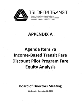 APPENDIX A. Agenda Item 7A Income-Based Transit Fare Discount Pilot