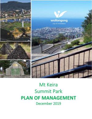 Mt Keira Summit Park PLAN of MANAGEMENT December 2019