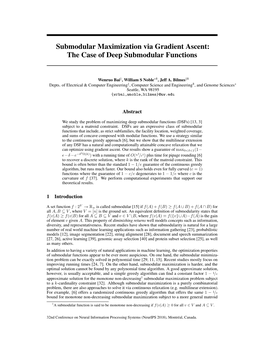 Submodular Maximization Via Gradient Ascent: the Case of Deep Submodular Functions