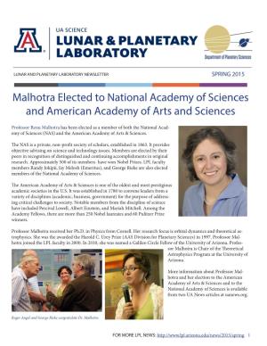 Malhotra Elected to National Academy of Sciences and American