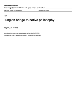 Jungian Bridge to Native Philosophy