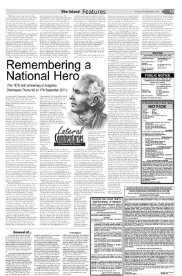Remembering a National Hero