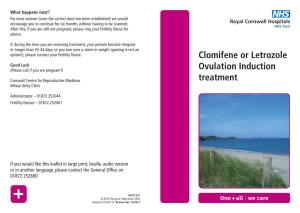 Clomifene Or Letrozole Ovulation Induction Treatment