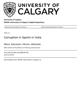 Corruption in Sports in India
