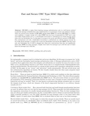 Fast and Secure CBC Type MAC Algorithms